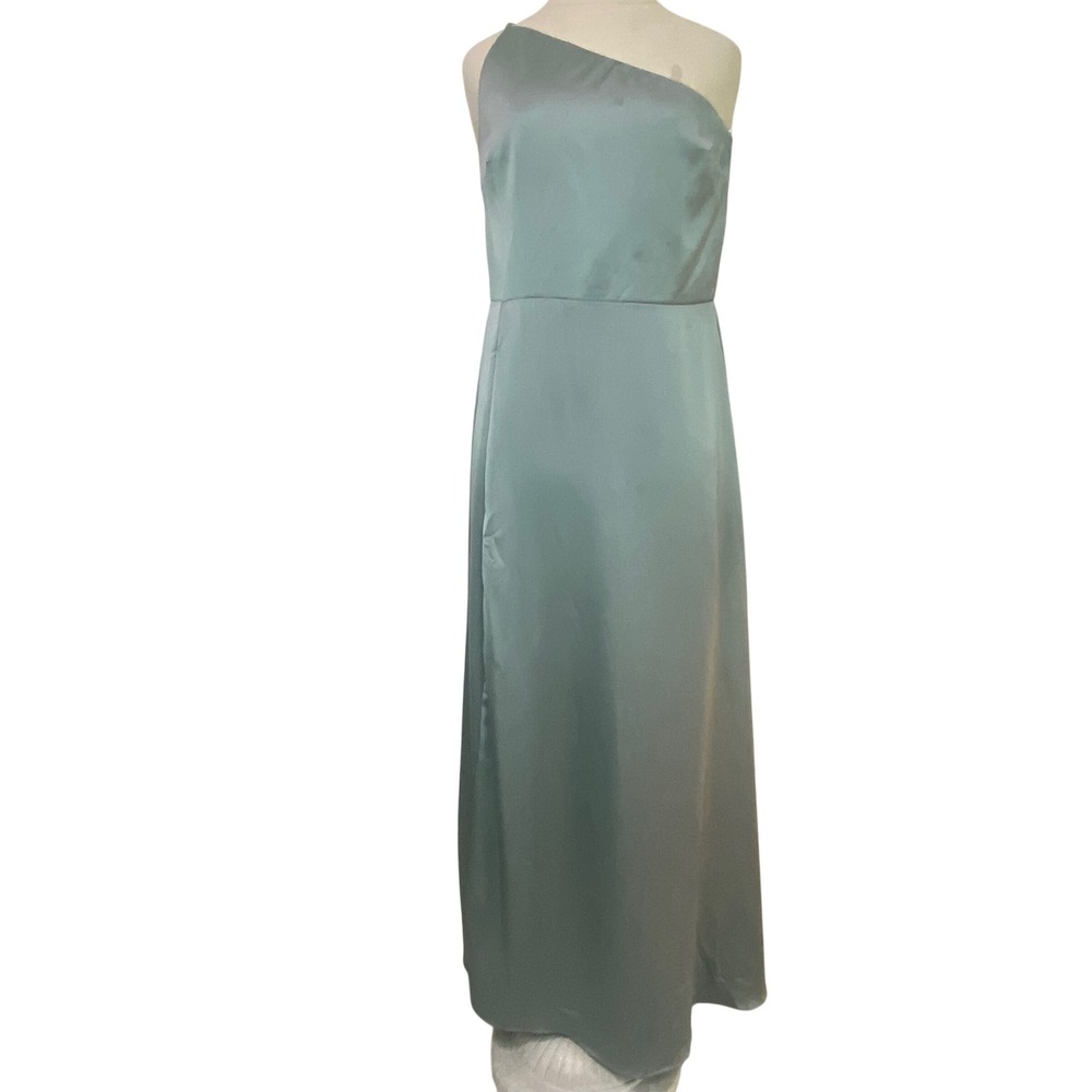 Show Me Your Mumu Shannon One Shoulder Satin Maxi Dress Gown Sage‎ Green Size XL